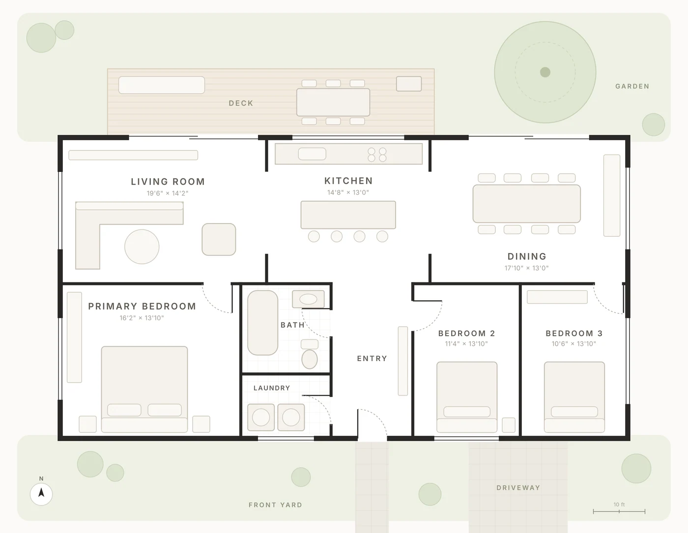 Floor plan of the example home